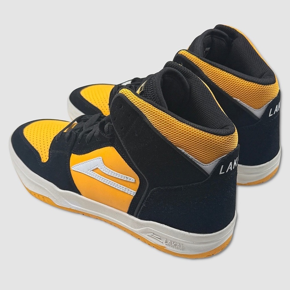 Lakai Telford High Skate Shoes - NEW Mens Size 9.5 Black / Gold - #49348-OF - Picture 3 of 5